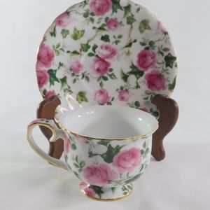 Dusty Rose China Cup and Saucer Collector's Piece